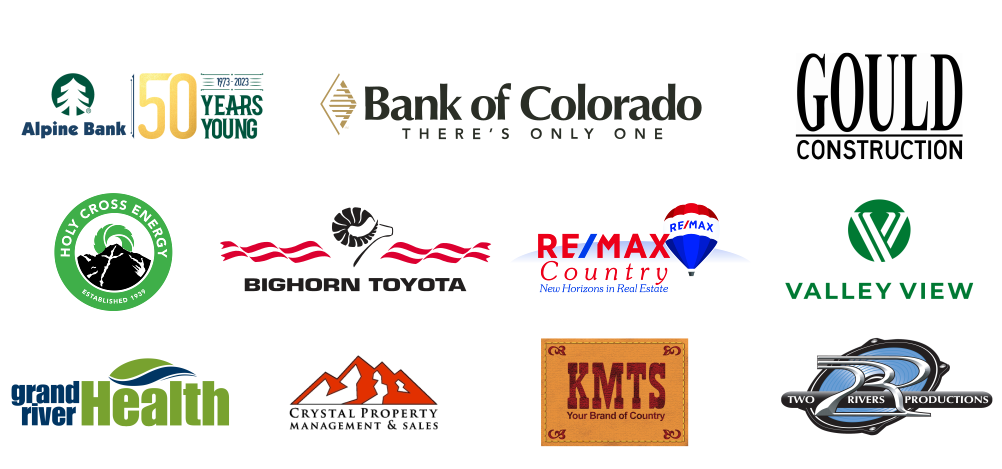 Sponsored by Colorado Mountain College, GOULD Construction, Alpine Bank, Literacy Outreach, KMTS, REMAX Country, The Purple Fence,and Two Rivers Productions